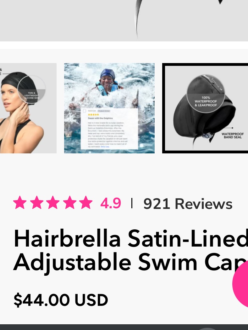 Hairbrella Black Waterproof Hair Bonnet With Secure Chin Strap — image 6 of 6